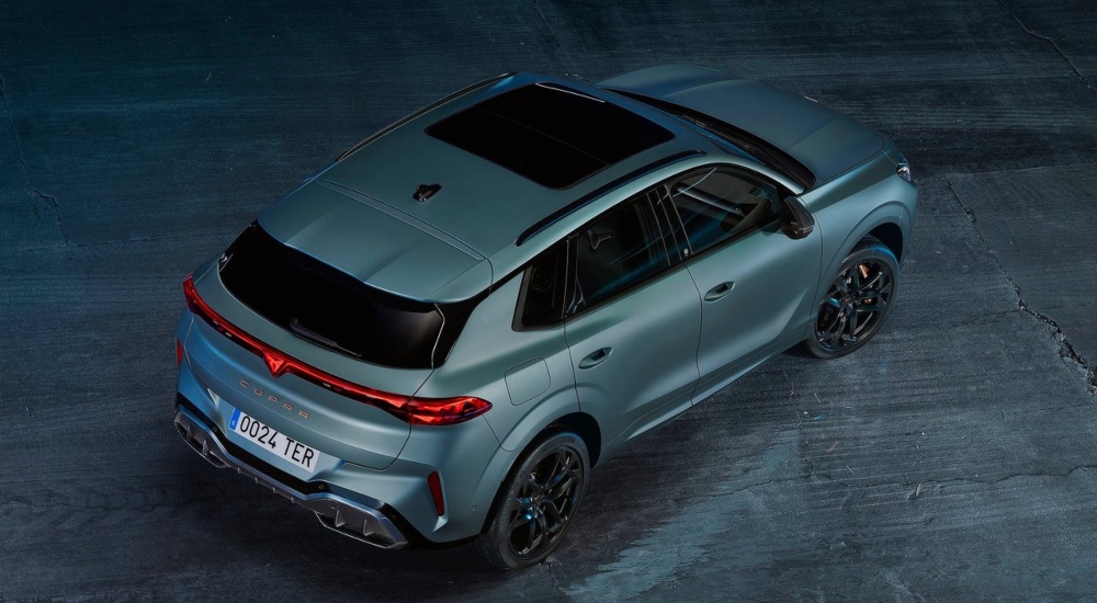An aerial view of a CUPRA Terramar; Used CUPRA Terramar models