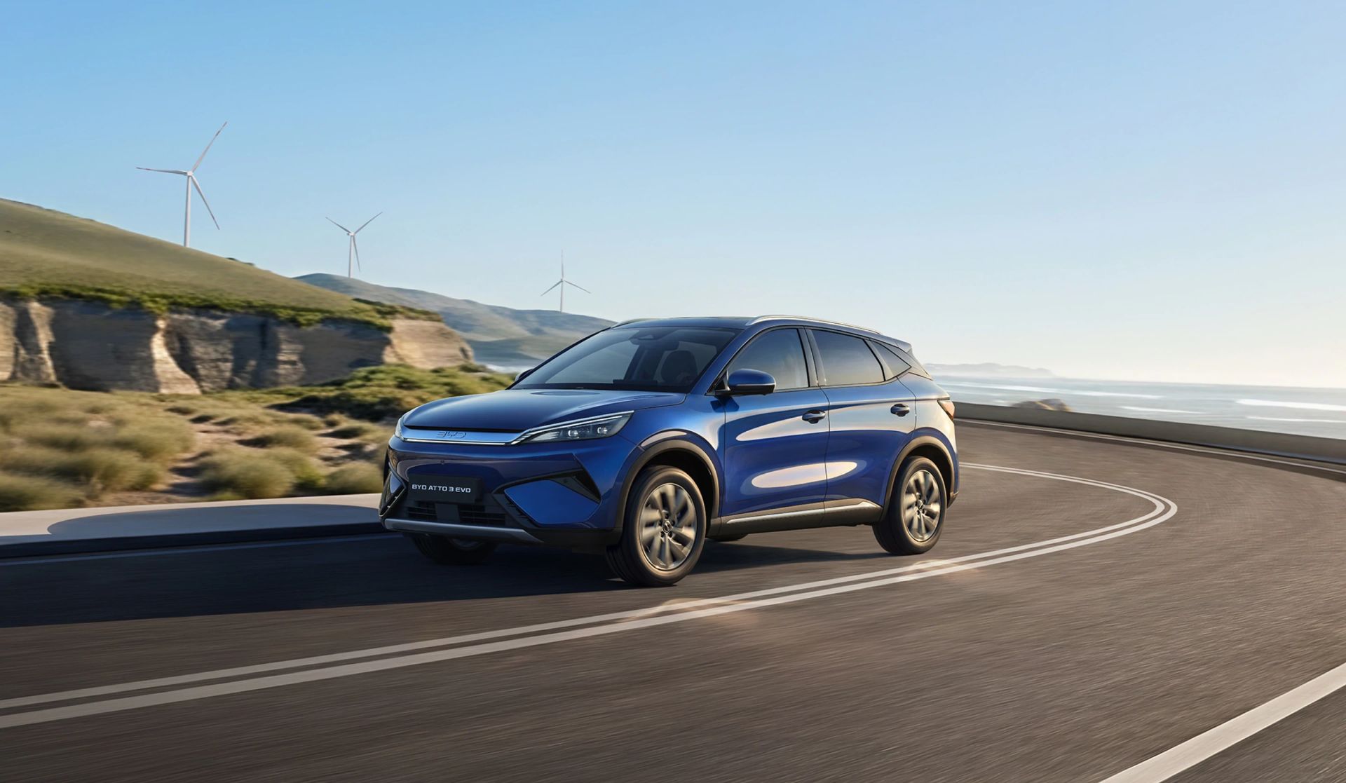 BYD ATTO 3 Driving down road