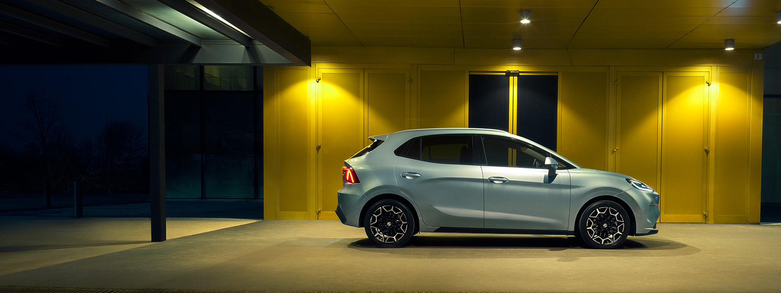 All-New MG4 EV Urban Under Yellow Lighting