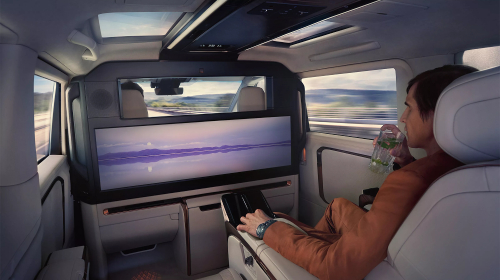 New Lexus LM rear cabin with large central screen