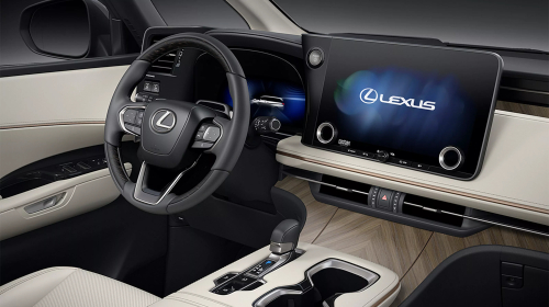 New Lexus LM steering wheel and driver display