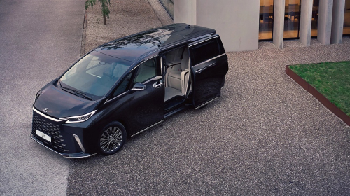 New Lexus LM with its sliding side door open