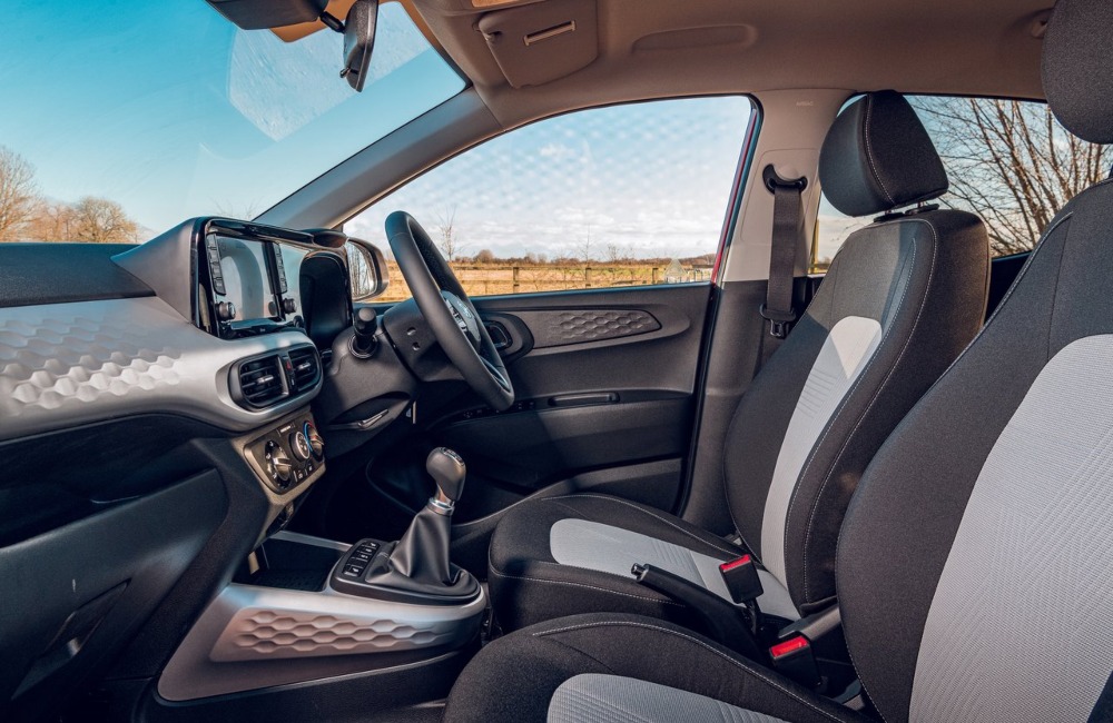 Shot of a used Hyundai i10 interior, showing off the N Line models unique design and style.
