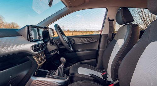 Shot of a used Hyundai i10 interior, showing off the N Line models unique design and style.