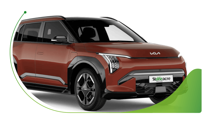 Car Finance Eligibility Checker; Kia EV3 in Sunset Orange