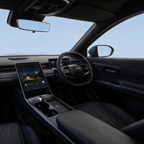 The interior of a LEPAS L8 showing the waterfall display; LEPAS L8 new car design