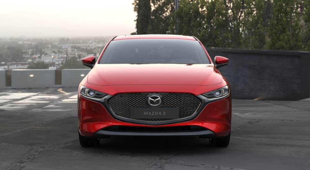 used red Mazda3 front