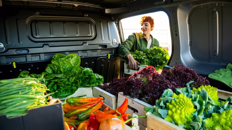 Used Toyota Proace City bootspace with loaded vegetables