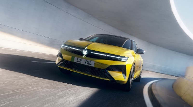 New Vauxhall Astra driving down the road