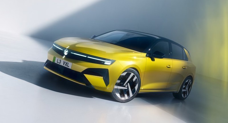 New Vauxhall Astra front and side view