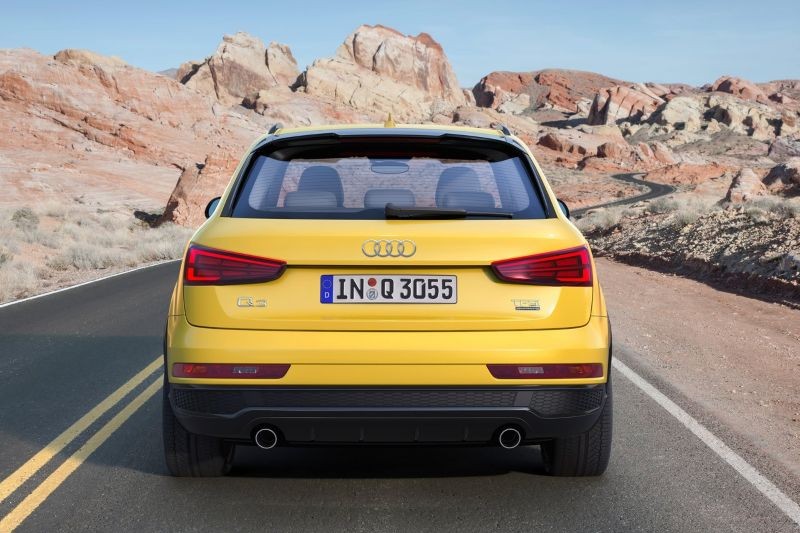 yellow Used Audi Q3 from the back