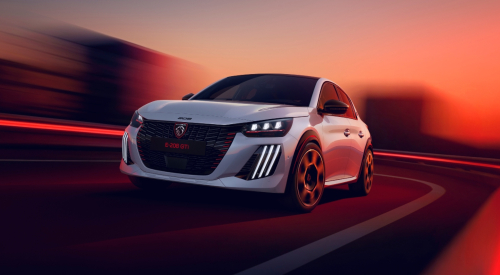New Peugeot E-208 GTi in Okenite White