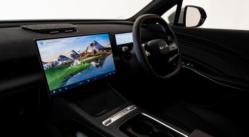 Interior shot of the infotainment system of a new OMODA 7.