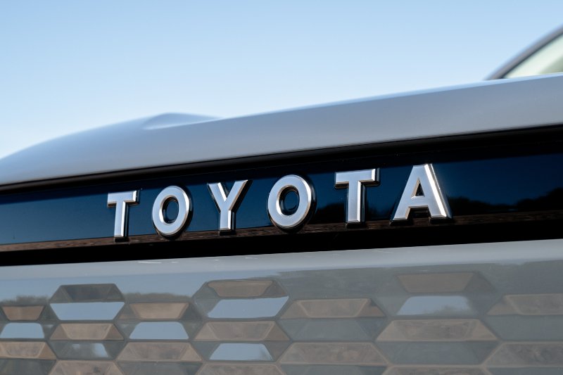 the New Toyota Hilux Electric front badge