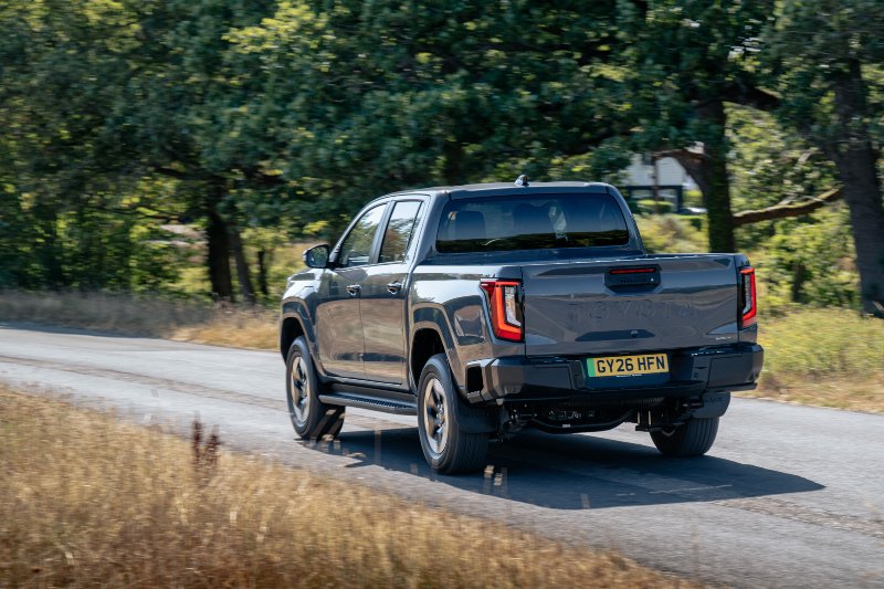 the New Toyota Hilux Electric from the back