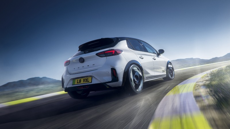 Rear view of the Vauxhall Corsa GSE