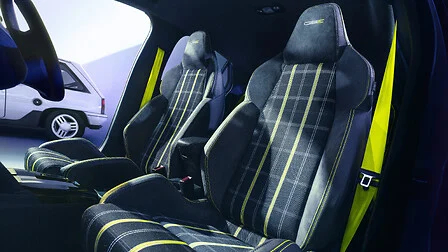 Interior front seats of the Vauxhall Corsa GSE