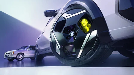 Alloys of the new Vauxhall Corsa GSE, Old Corsa GSE in background