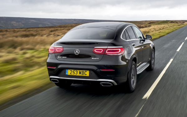 Rear View of a Mercedes-Benz GLC Coupé on a Rural Road