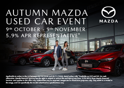 Mazda used event banner