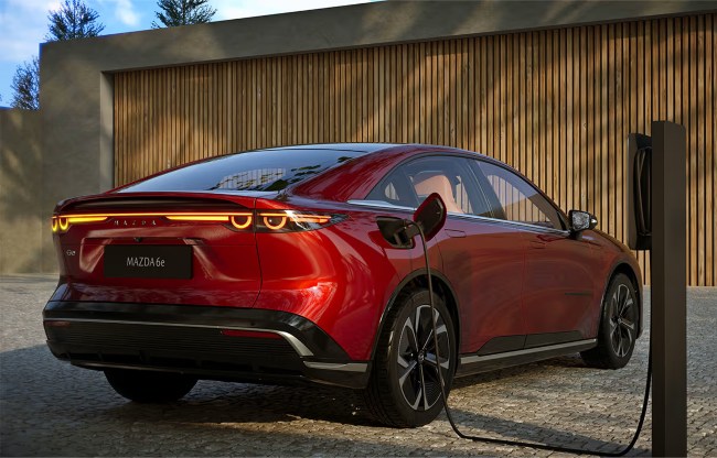 Mazda6e electric car on charge