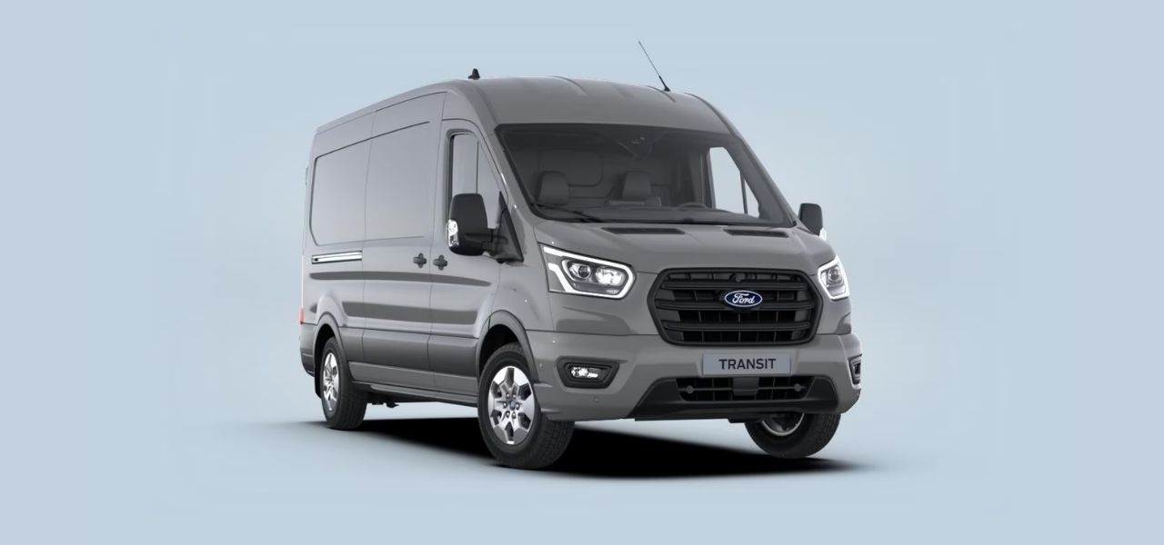 Ford Transit Van on a Blue Background