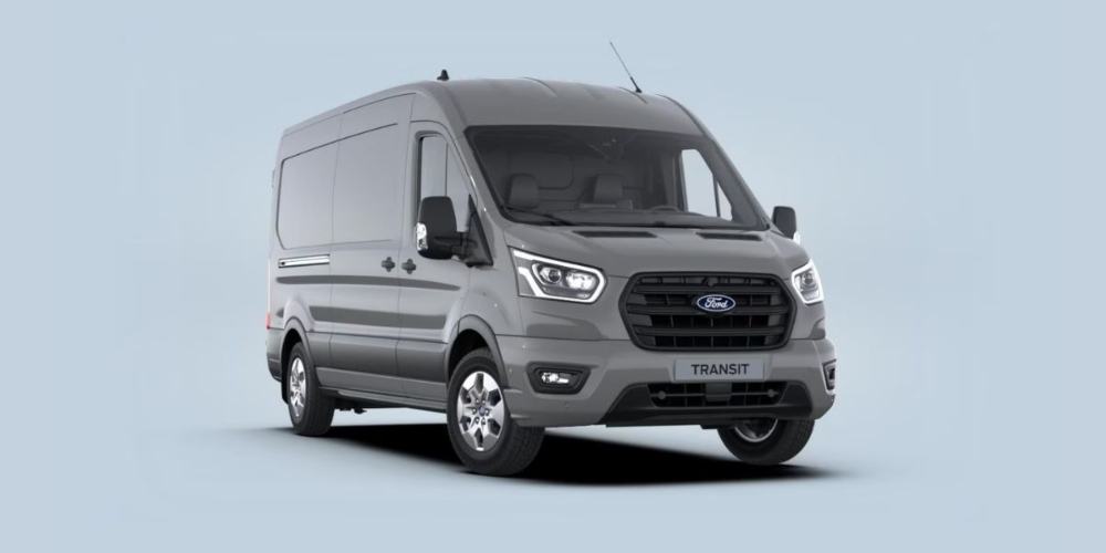 Ford Transit Van on a Blue Background
