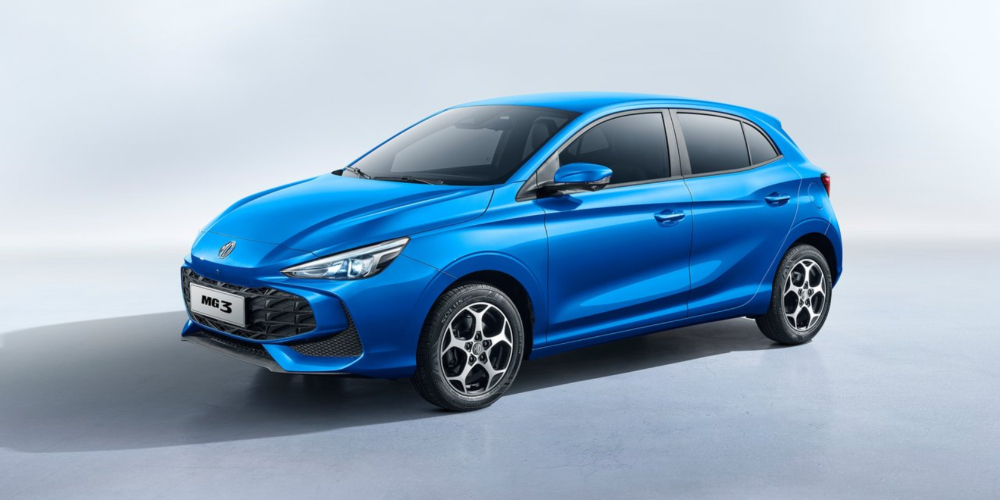 MG3 in Battersea Blue on a Grey Background