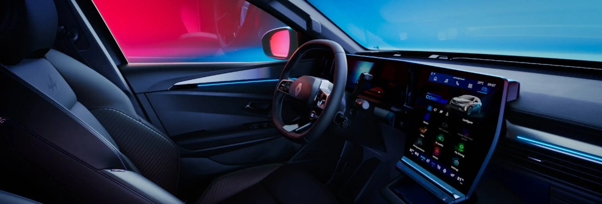 Interior shot of the new Renault Megane E-Tech Electric.