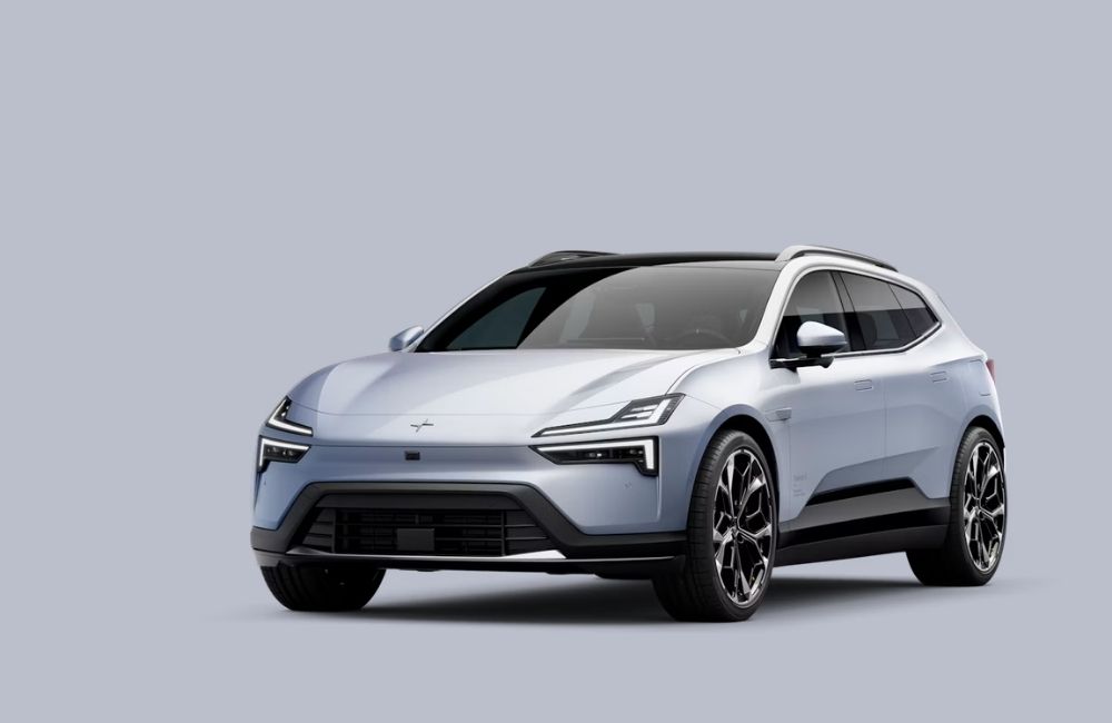 Polestar 4 SUV on a Plain Background