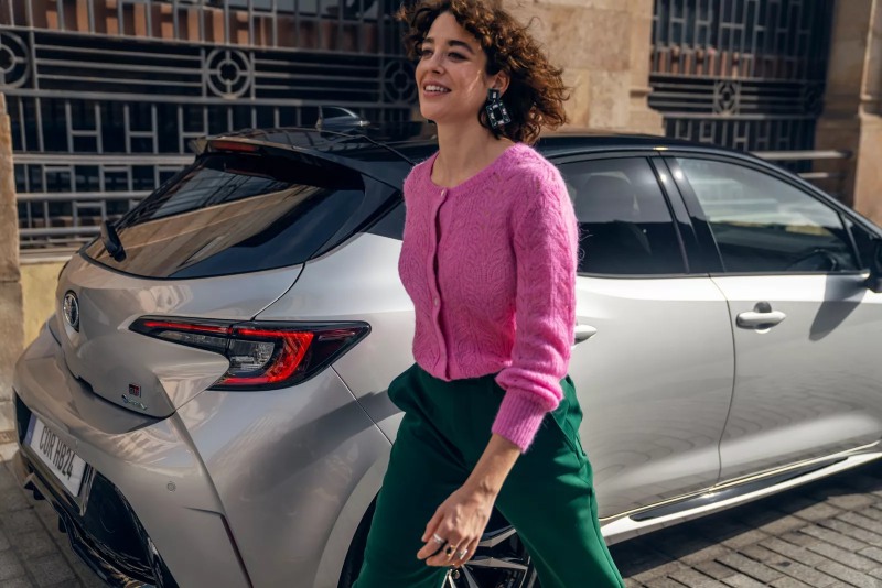 New Toyota corolla with person