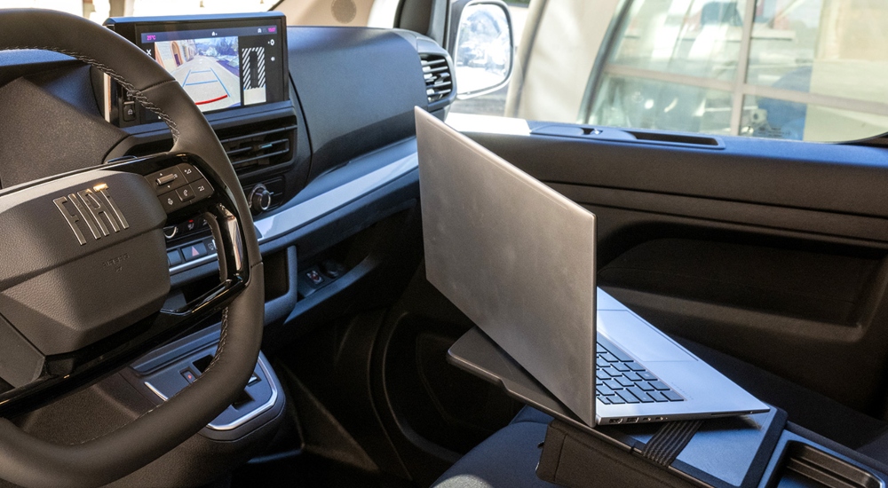 Fiat E-Scudo as a mobile workspace; New Fiat E-Scudo Commercial van