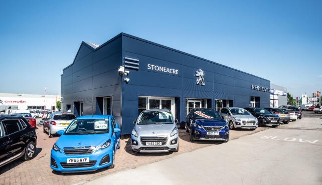 Stoneacre Chesterfield Peug dealership front
