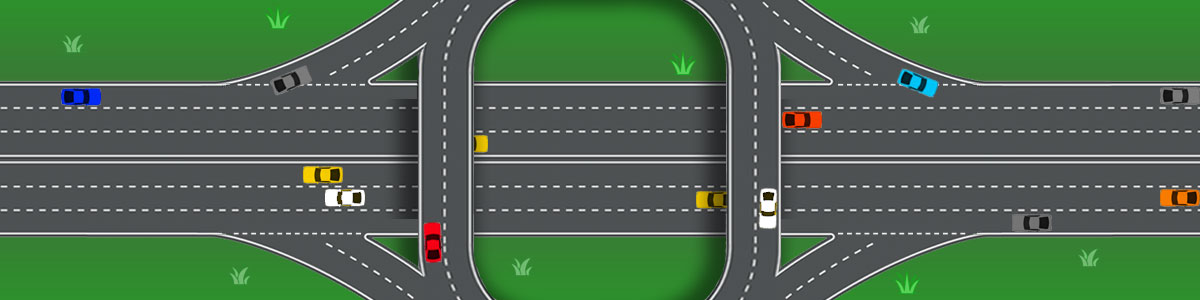 aerial view of a motorway aerial view of a motorway
