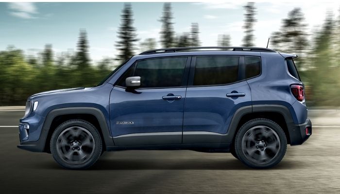 Blue Jeep Renegade Side View Blue Jeep Renegade Side View