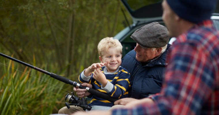 Receiving Motability new car payment; family fishing