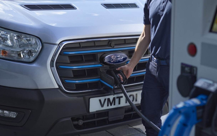 All-Electric Ford E-Transit Charging