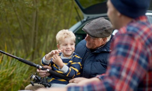 Receiving Motability new car payment; family fishing