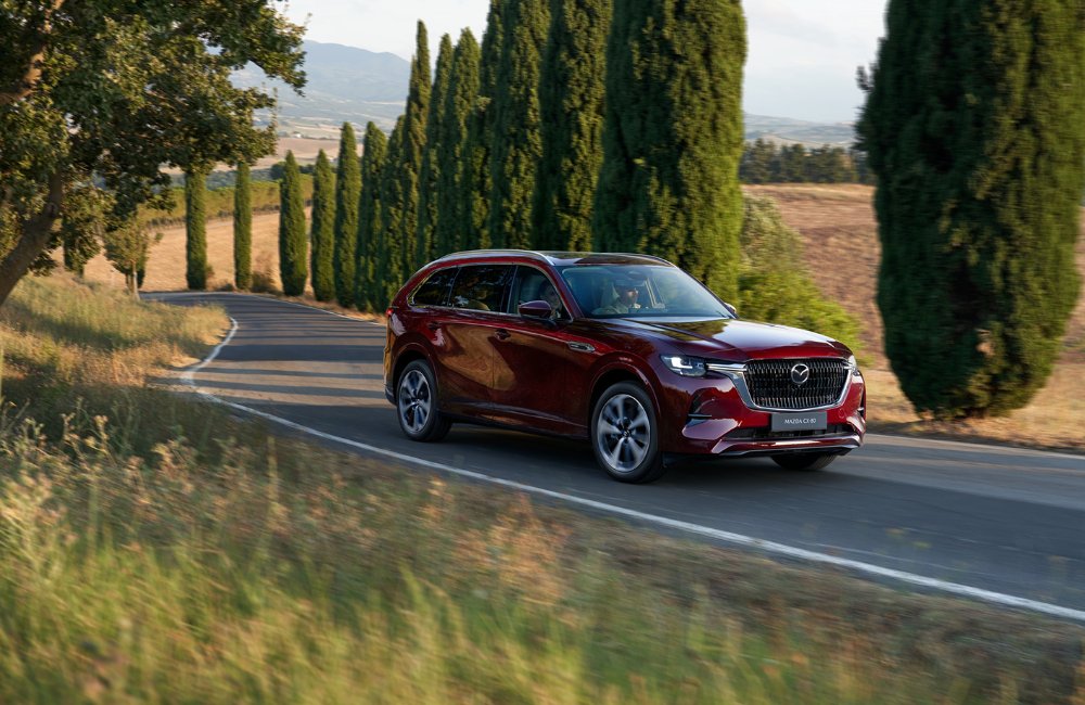 New Mazda CX-80 PHEV in red