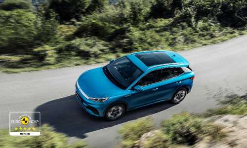 BYD Atto 3 aerial shot