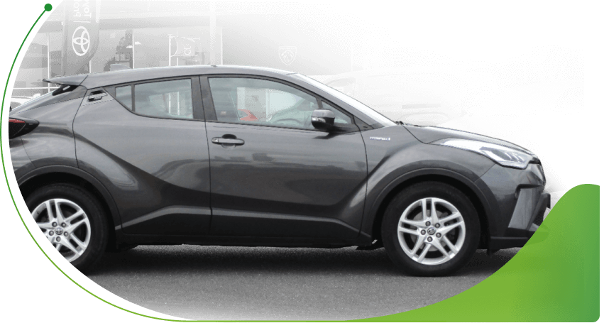 A grey Toyota C-HR parked up; Car Finance companies and lenders image