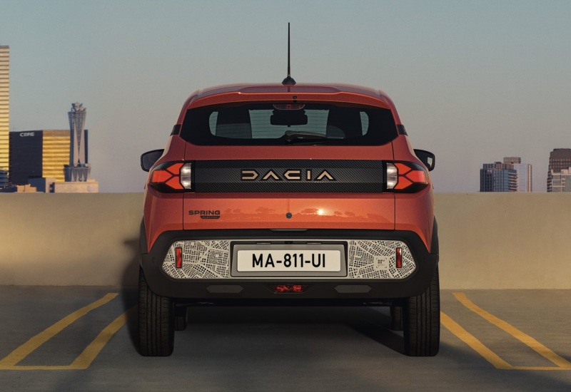 Used Dacia Spring Extreme A used Dacia Spring Extreme showing its 308-litre boot and distinctive rear bumper.