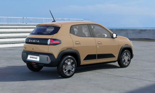 Used Dacia Spring Parking A used Dacia Spring Expression using its rear parking sensors while reversing.