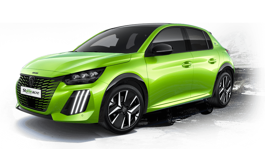 A green Peugeot 208; Car purchase related resources image