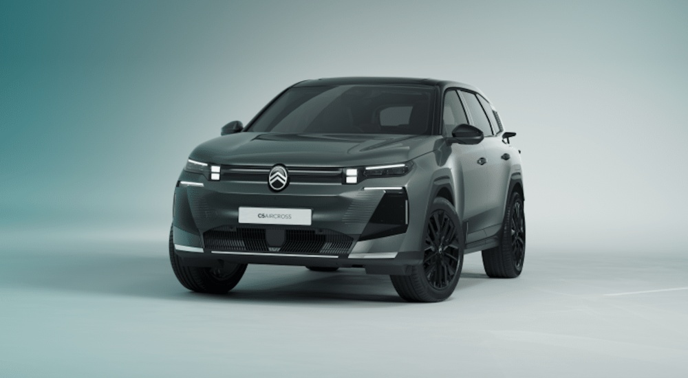 The new Citroen e-C5 Aircross SUV with a bold modern look and sleek LED headlights.