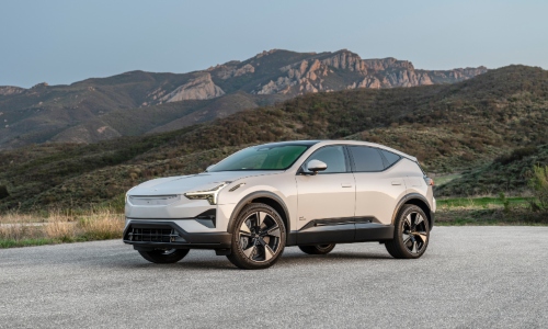 Used Polestar 3 for Sale Used Polestar 3 for sale with a mountain backdrop.