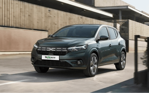 A Dacia Sandero in a street; Go Car Credit with Stoneacre image