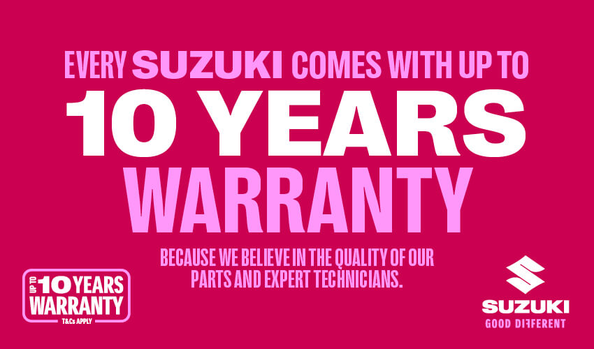 Suzuki 10-year warranty banner