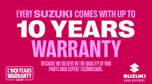 Suzuki 10-year warranty banner