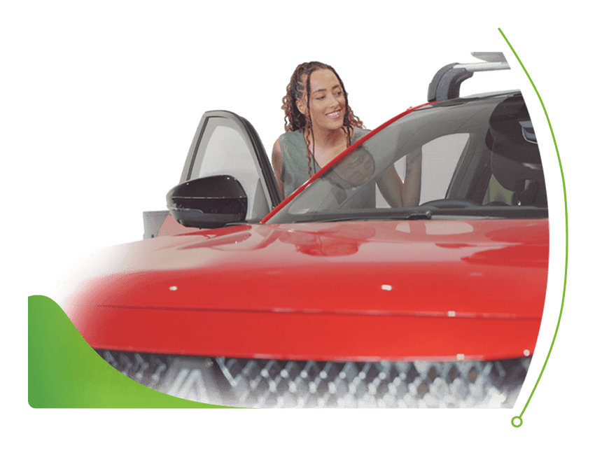 A woman explores the interior of a car; Is bad credit car finance possible image
